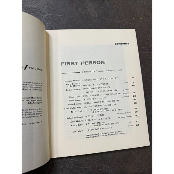 Edward Gorey FIRST PERSON FALL 1960 1ST EDITION Travel Journal Softcover - Picture 6 of 8